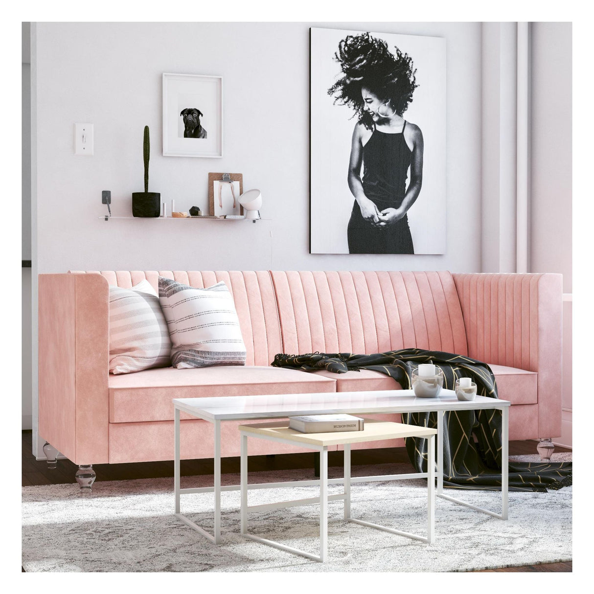 Arabelle Sofa Bed, Pink