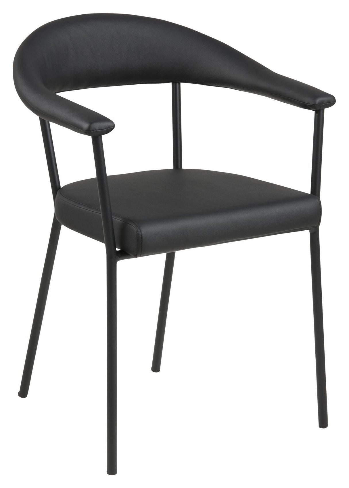 Asli Dining chair w/armrests, Black PU