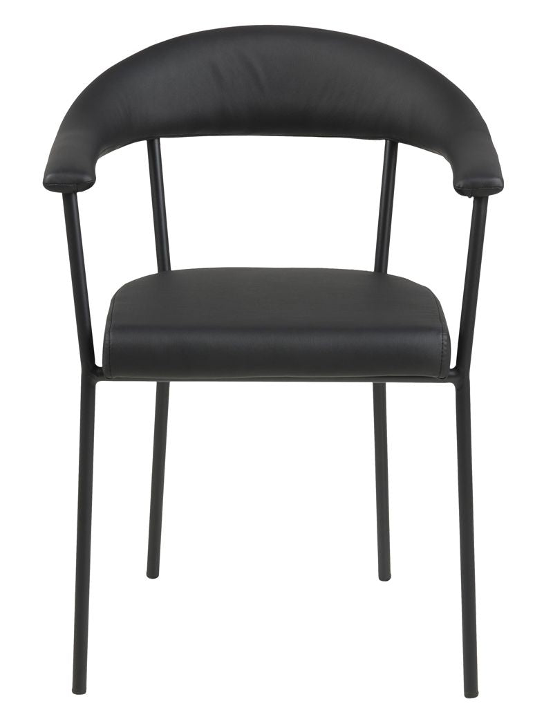 Asli Dining chair w/armrests, Black PU