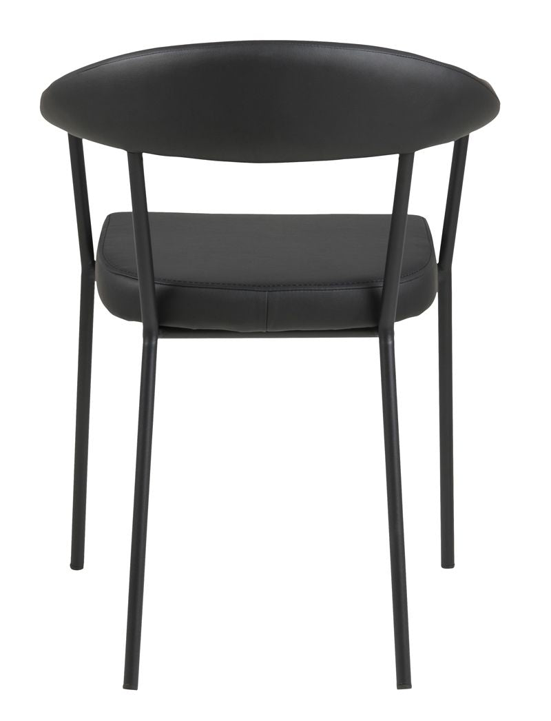 Asli Dining chair w/armrests, Black PU