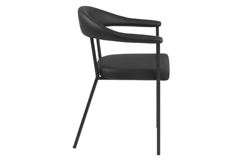 Asli Dining chair w/armrests, Black PU