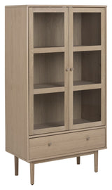 Aston Vitrine cabinet with 2 glass doors, White pigmented