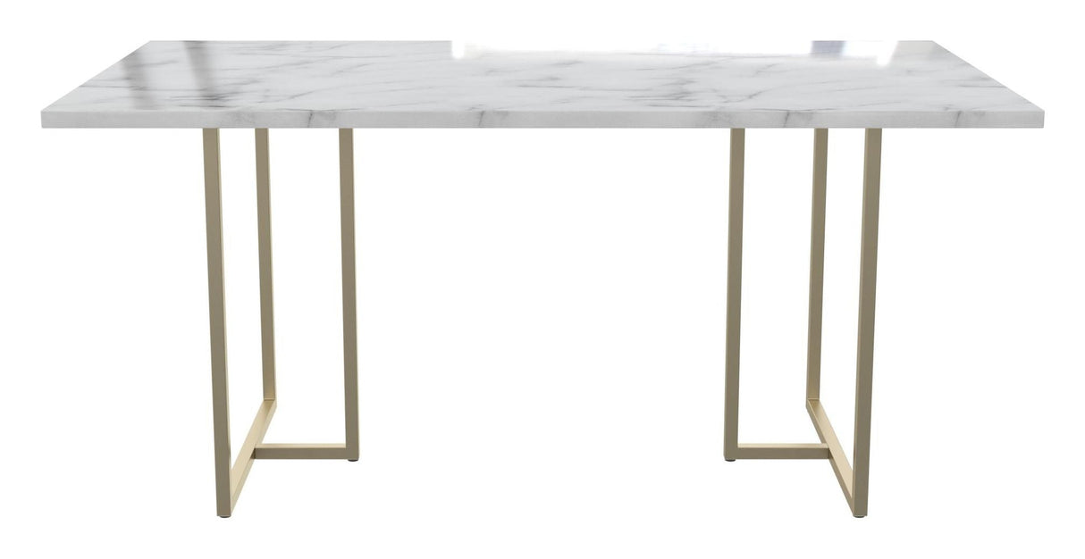 Astor Dining Table, White Marble Look