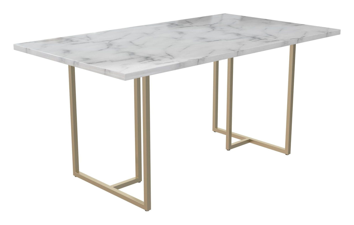 Astor Dining Table, White Marble Look