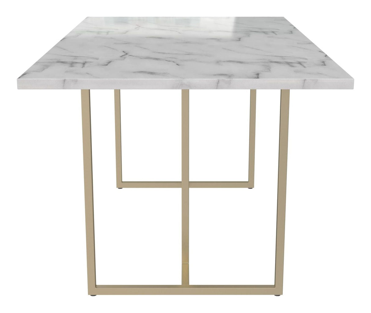 Astor Dining Table, White Marble Look