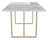 Astor Dining Table, White Marble Look