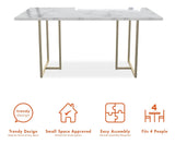 Astor Dining Table, White Marble Look