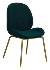 Astor Dining chair upholstered, Green velvet