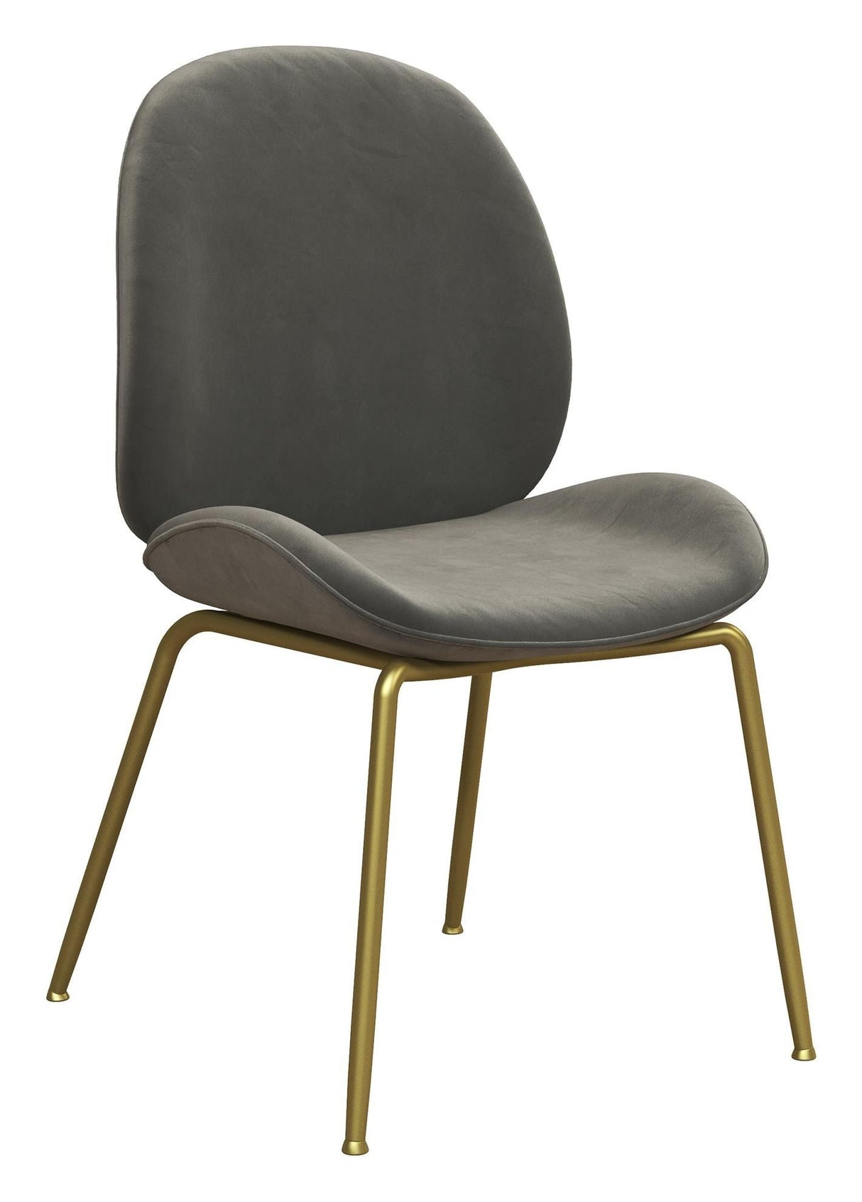 Astor Dining chair upholstered, light gray velvet