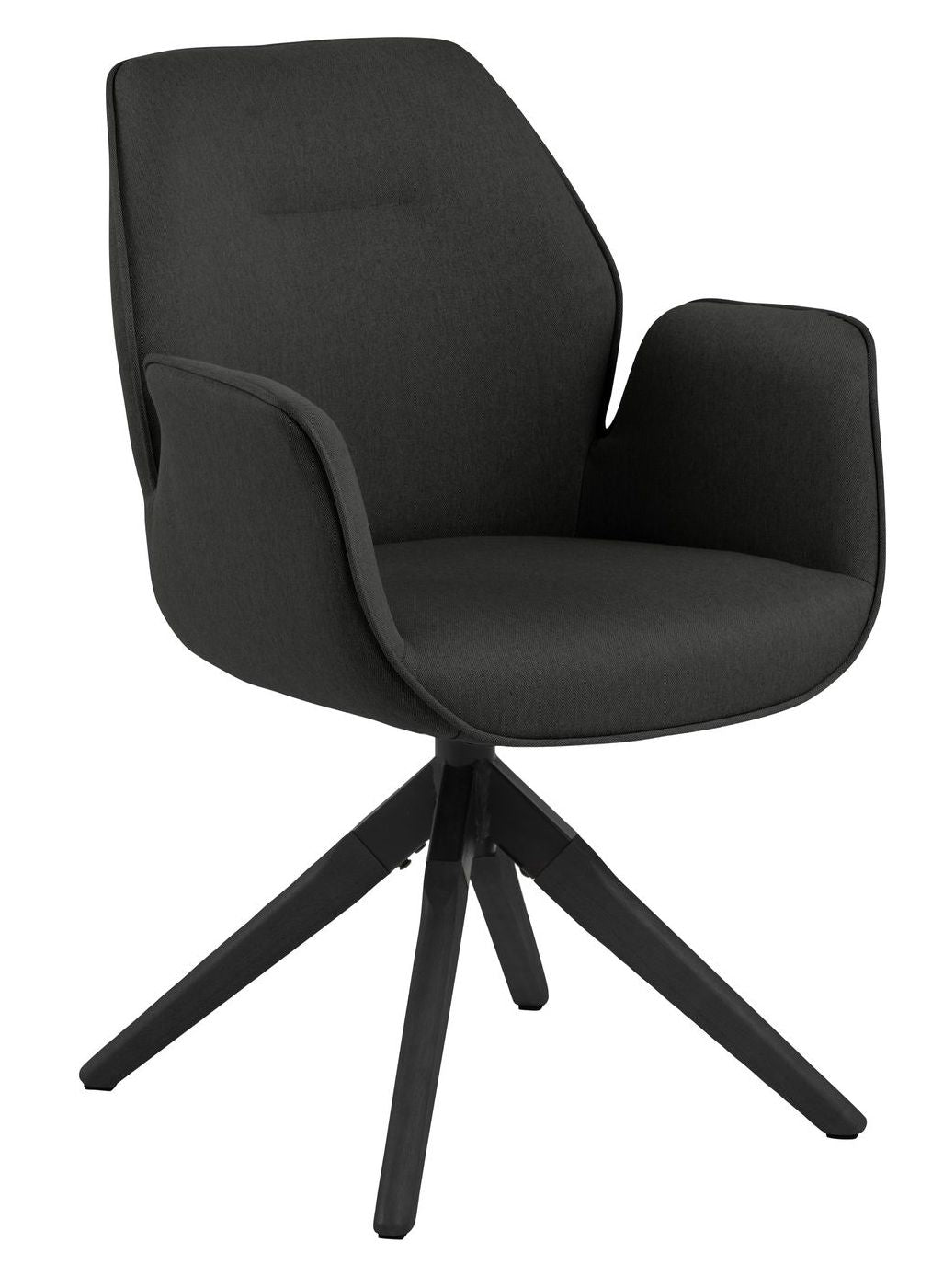 Boston Dining Chair, Dark Gray Fabric/Black