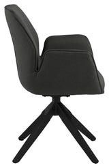 Boston Dining Chair, Dark Gray Fabric/Black