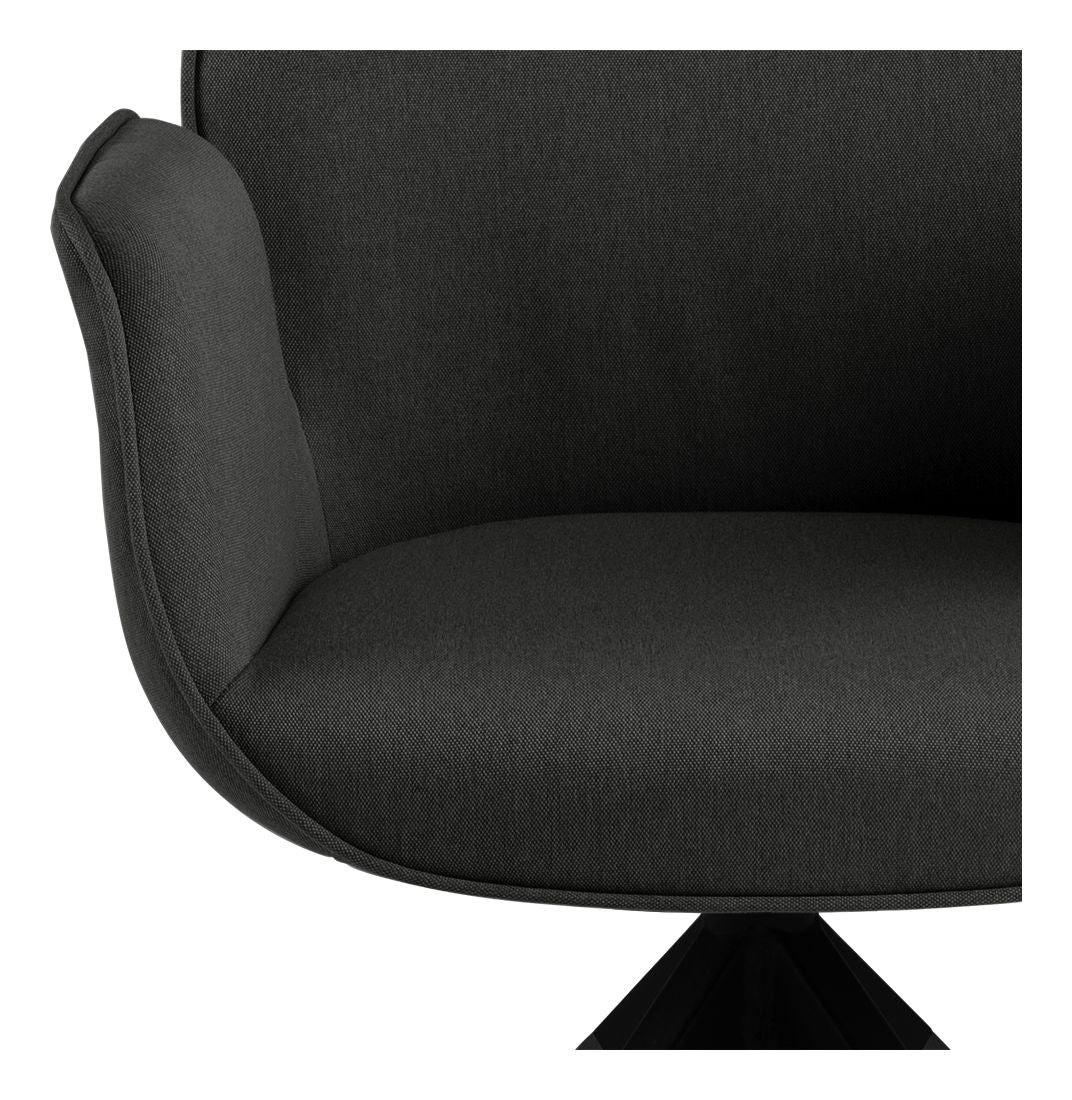 Boston Dining Chair, Dark Gray Fabric/Black