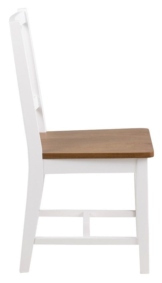 Aussi Dining chair in rubber wood, White painted