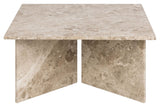 Florence Coffee table, Latte brown marble, 90x90