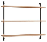 Wall Shelving, 1 bay, 3 shelves, H:65, Oak/Black