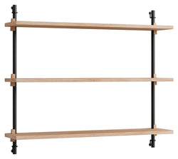 Wall Shelving, 1 bay, 3 shelves, H:65, Oak/Black