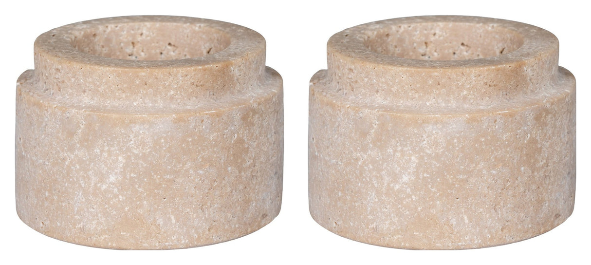 Tealight holder, set of 2, nature