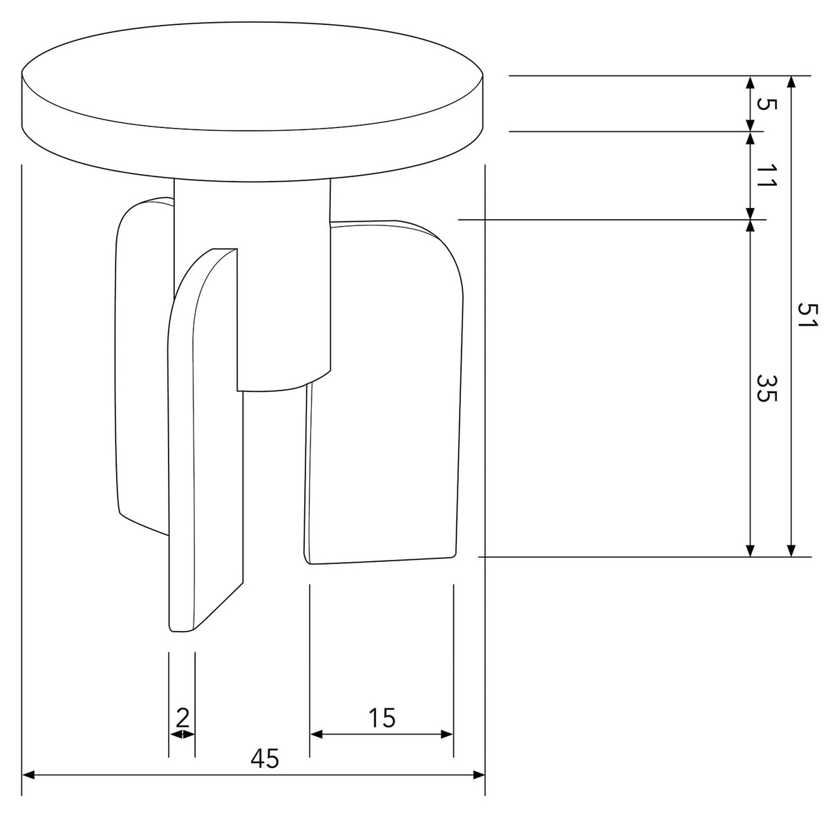 Mori Side table Ø45 - Mango wood matte black