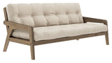 Grab Sofa Bed, Brown lacquered pine, Beige