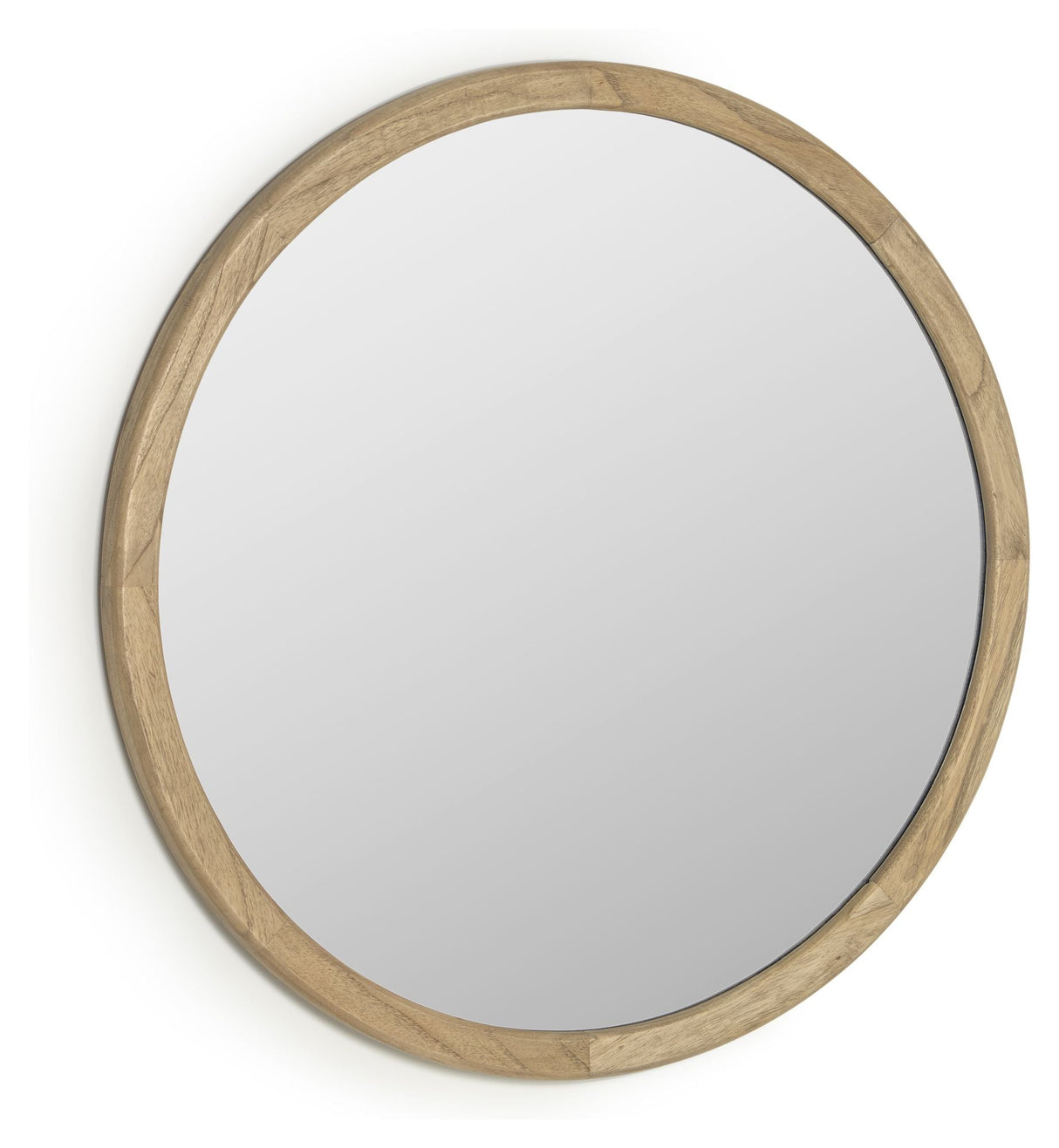 Alum Mirror with wooden frame, Ø80