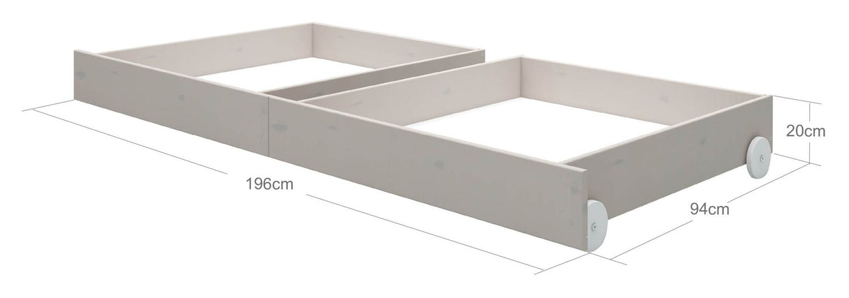 Classic Bed Drawer 2 pcs., Gray