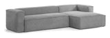 Block 3-pers. Sofa with right-facing chaise Dark Gray Velvet