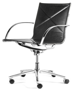 Joint 1211 Office Chair, Black Leather/Chrome