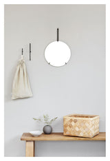 Wall mirror, Ø30, Black