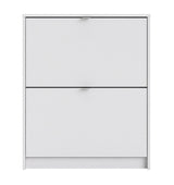 Shoes Shoe Cabinet 2 folding doors with 1 compartment - White