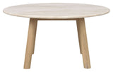 Taransay Coffee table, Beige travertine, White pigm., Ø90