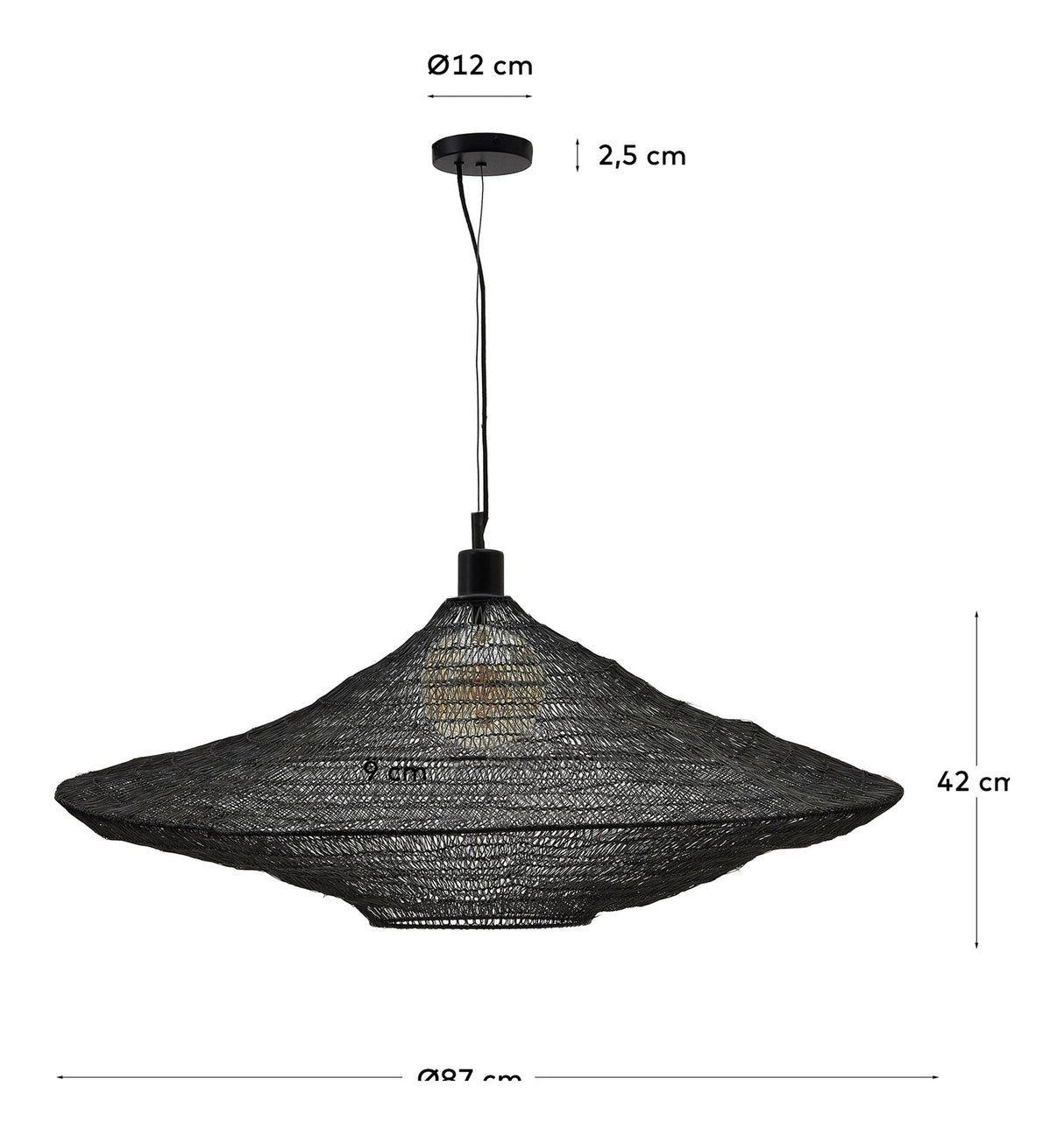 Makai Ceiling lamp with black finish, Ø87