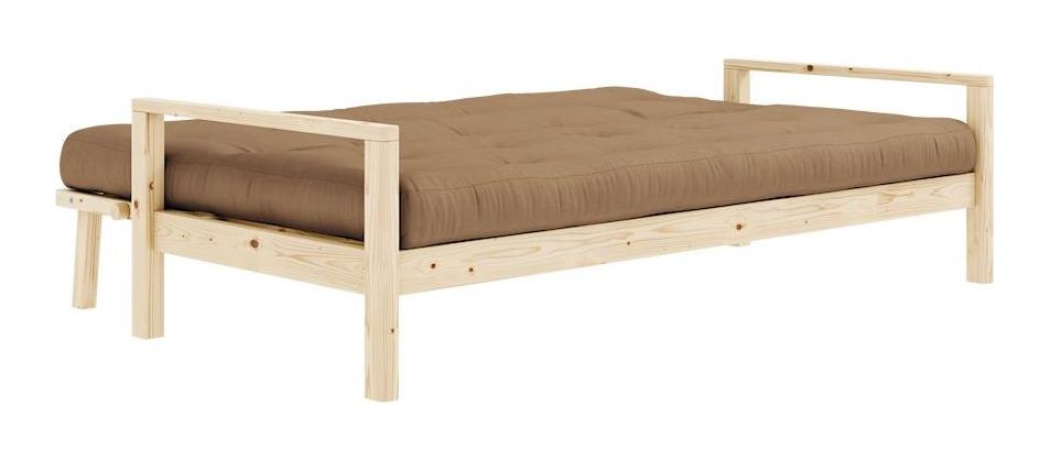 Knob Sofa bed, Lacquered pine, Mocca