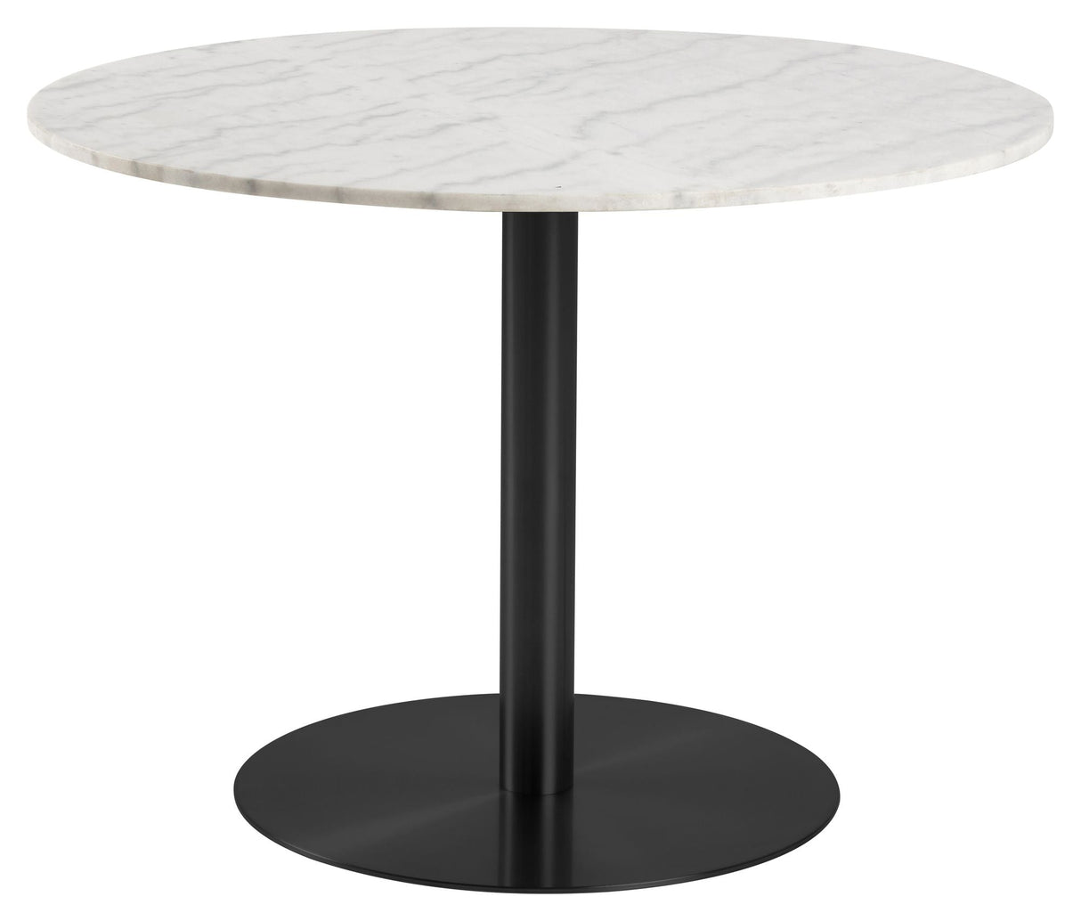 Amsterdam Dining table, Ø105, White Guangxi marble/Matte black