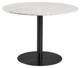 Amsterdam Dining table, Ø105, White Guangxi marble/Matte black