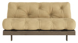 Roots 160 Sofa bed, Brown lacquered pine, Wheat Beige