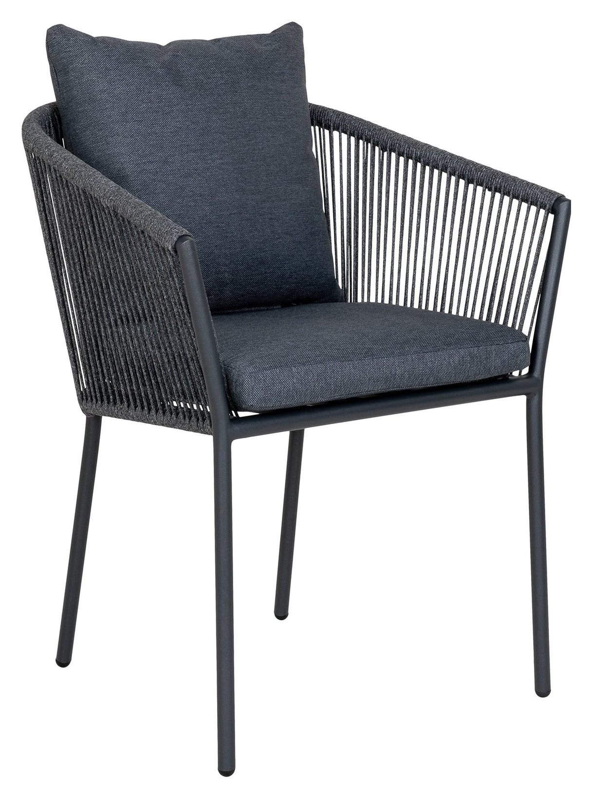 Salerno, Dining chair incl. cushion, gray/black