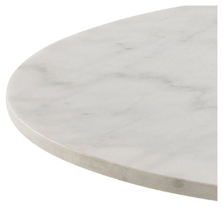 Amsterdam Dining table, Ø105, White Guangxi marble/Matte black