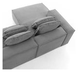 Block 3-pers. Sofa with left-facing chaise Dark Gray Velvet