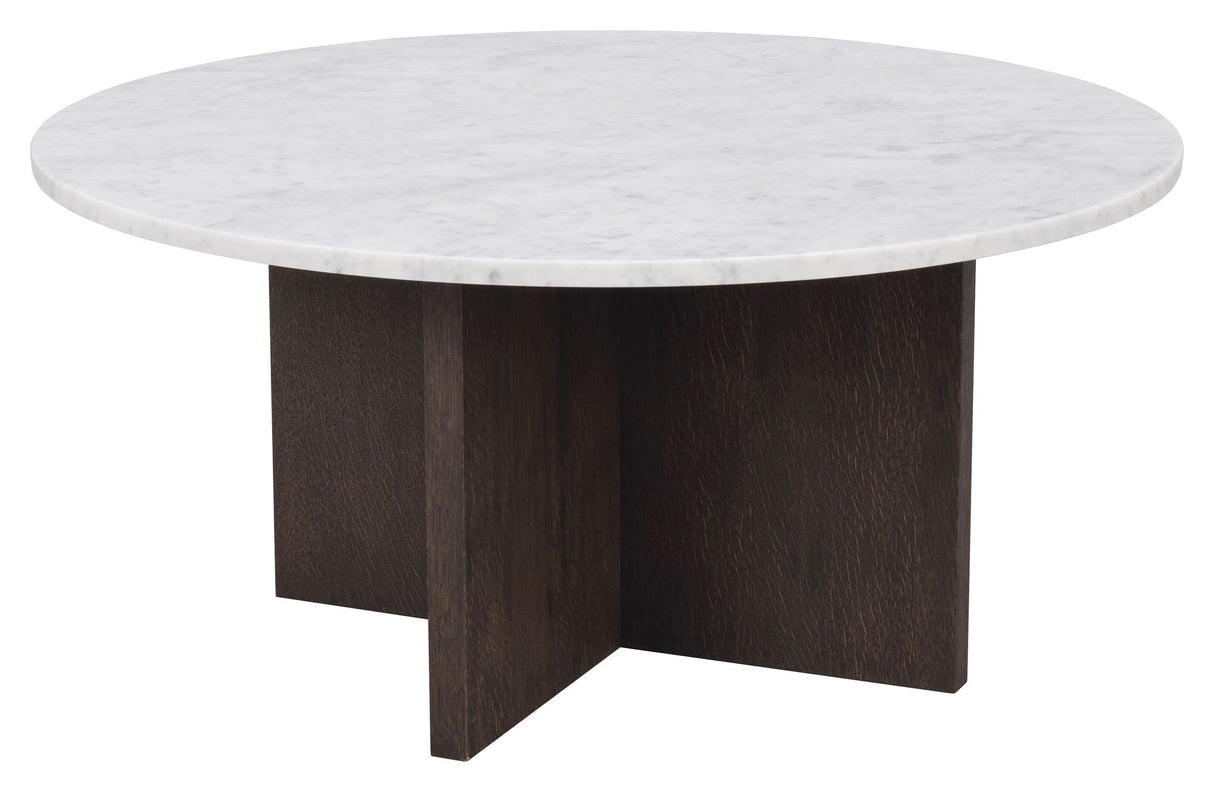 Brooksville Coffee Table Ø90 - White/Brown