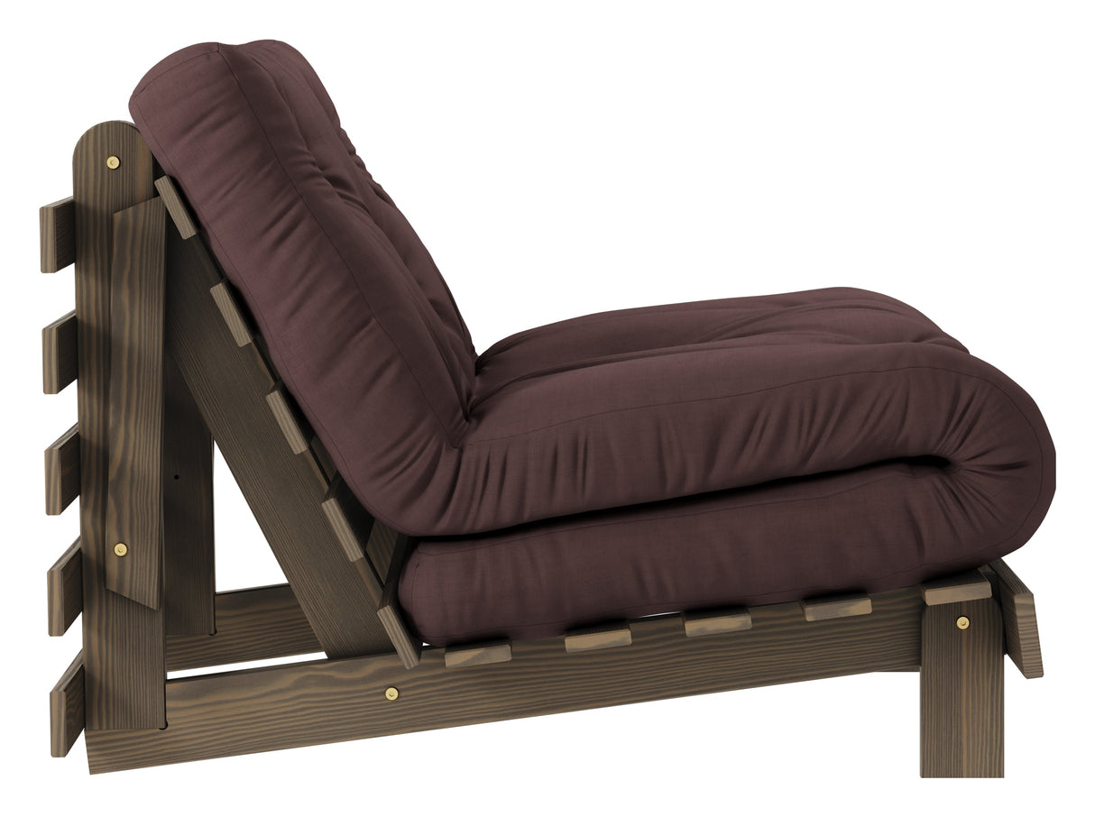 Roots 90 Sofa bed, Brown lacquered pine, Brown