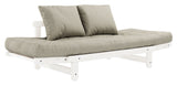 Beat Sofa bed, White lacquered, Pine/Linen