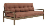 Knob Sofa bed, Brown lacquered pine, Clay Brown