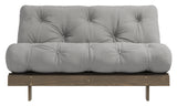 Roots 140 Sofa bed, Brown lacquered pine, Gray