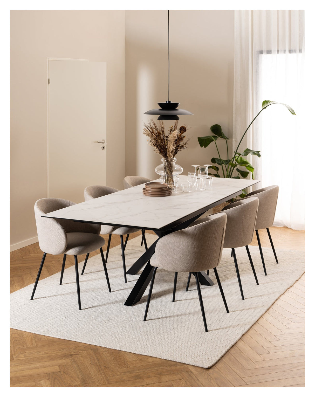 Heaven, dining table 200/240cm - white