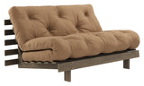 Roots 140 Sofa bed, Brown lacquered pine, Mocca