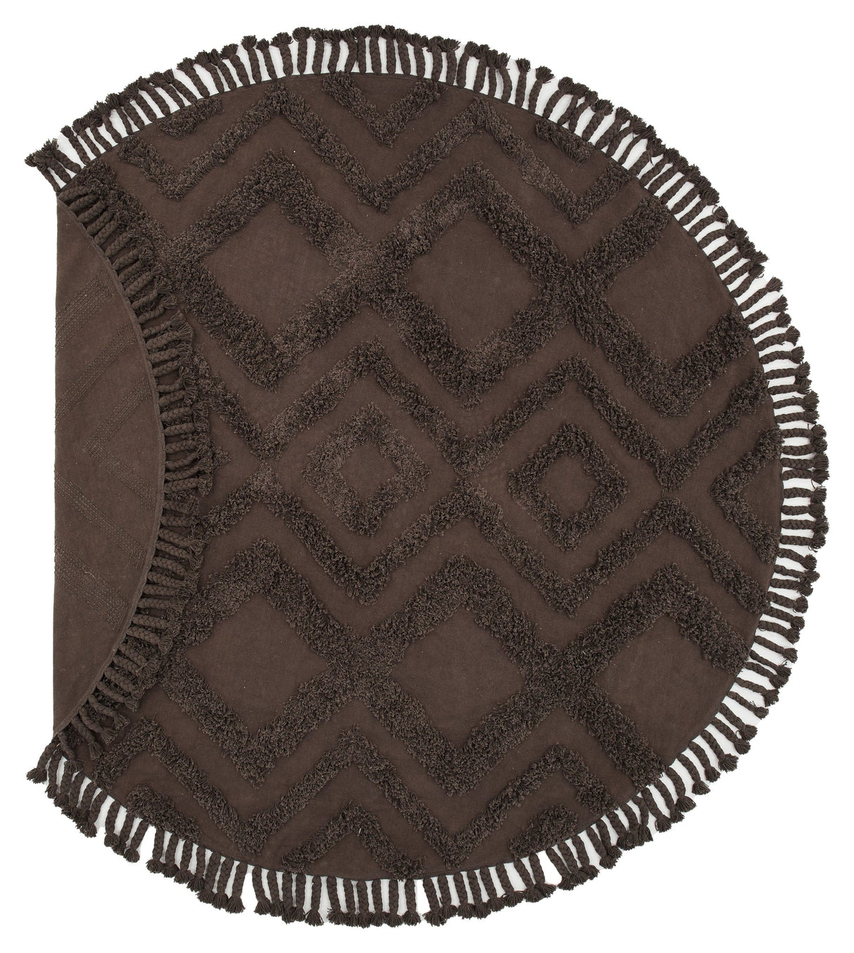 Hilma Cotton Blanket, Ø200 - Brown