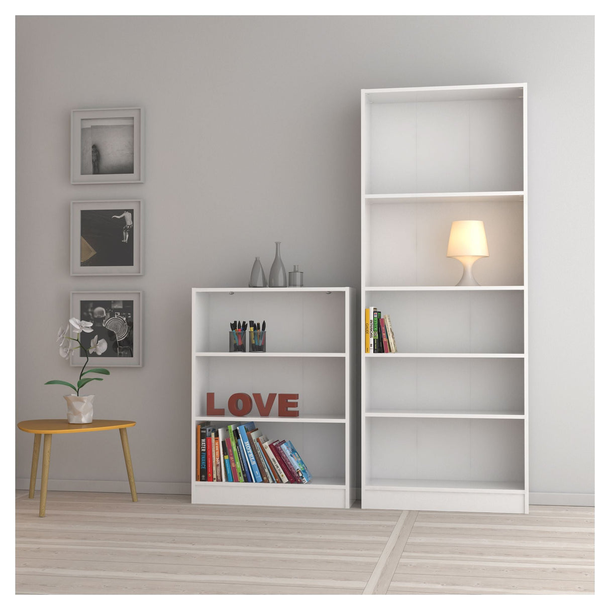 Basic Bookcase - White H:203 B:79