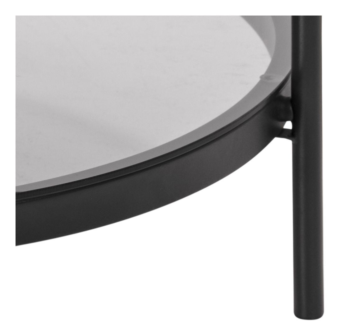 Bayonne Coffee table with smoked glass top, Ø75