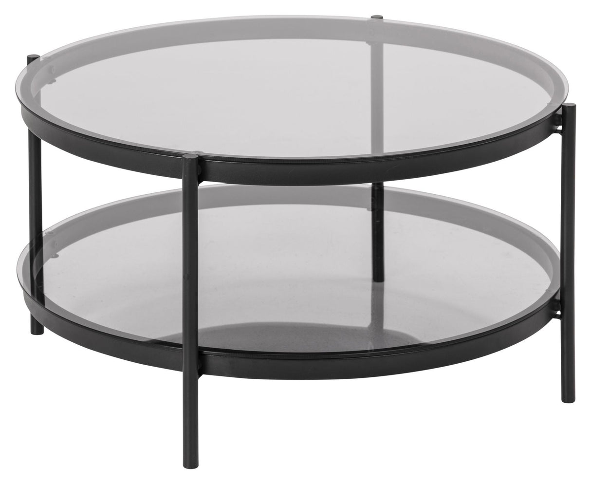 Bayonne Coffee table with smoked glass top, Ø75