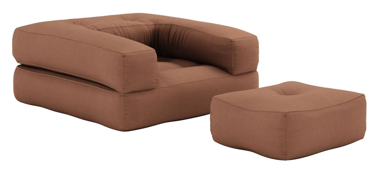 Cube Futon, clay brown